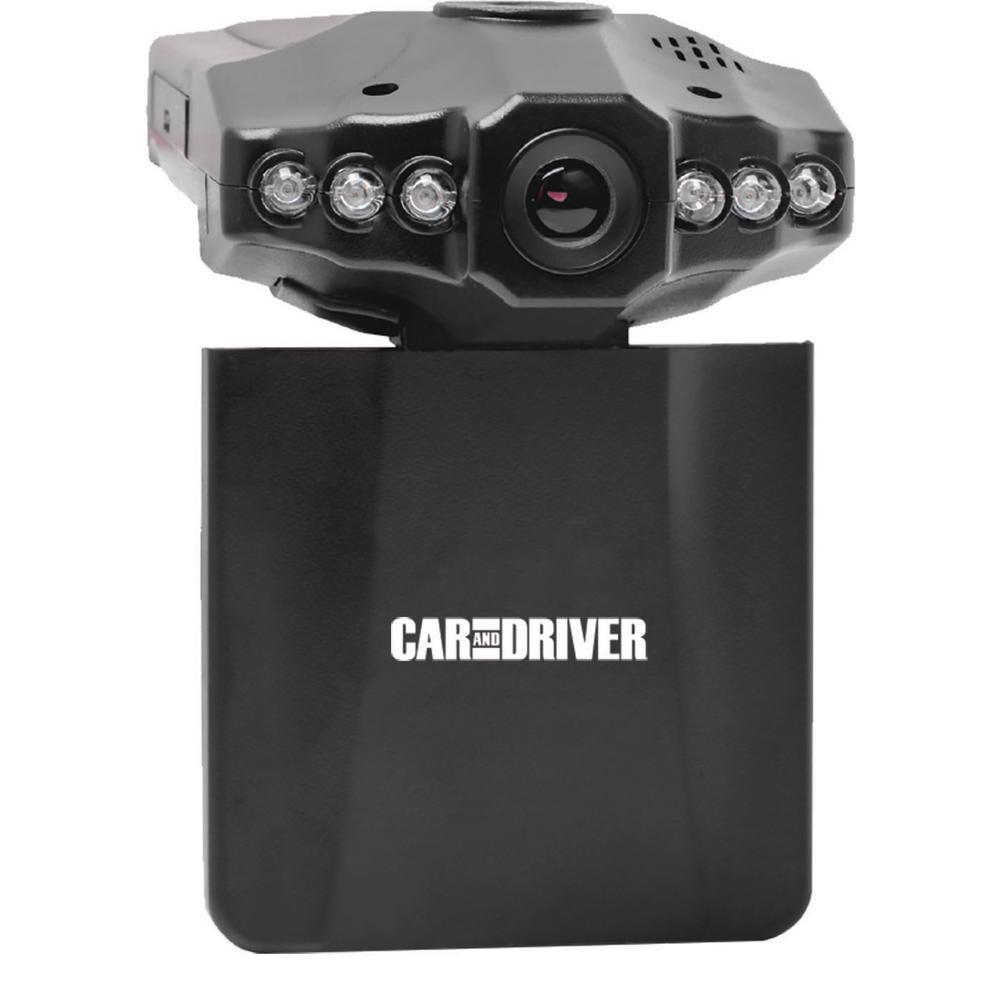 Car and Driver HD Car Dash Cam with Fold Down Screen, 8 GB SD Card