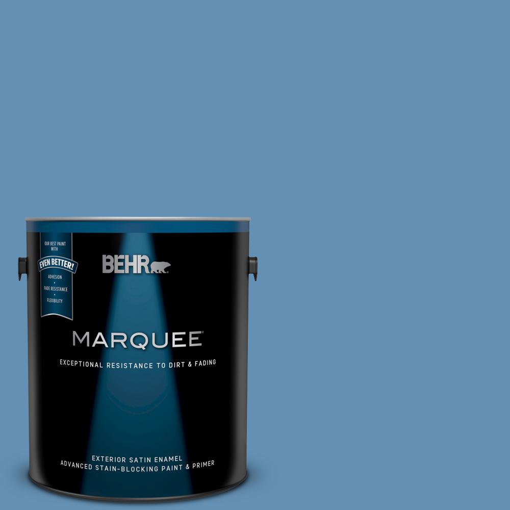 Behr Marquee 1 Gal M510 4 Brittany Blue Satin Enamel Exterior M510 4 Brittany Blue Satin Enamel Exterior Paint And Primer In One