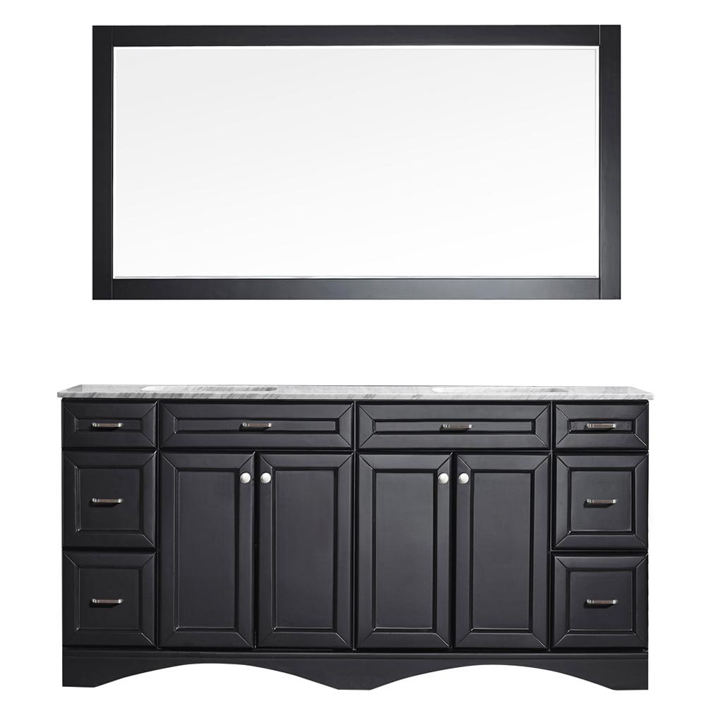 Vinnova Naples 72 in. W x 22 in. D x 35 in. H Vanity in Espresso with