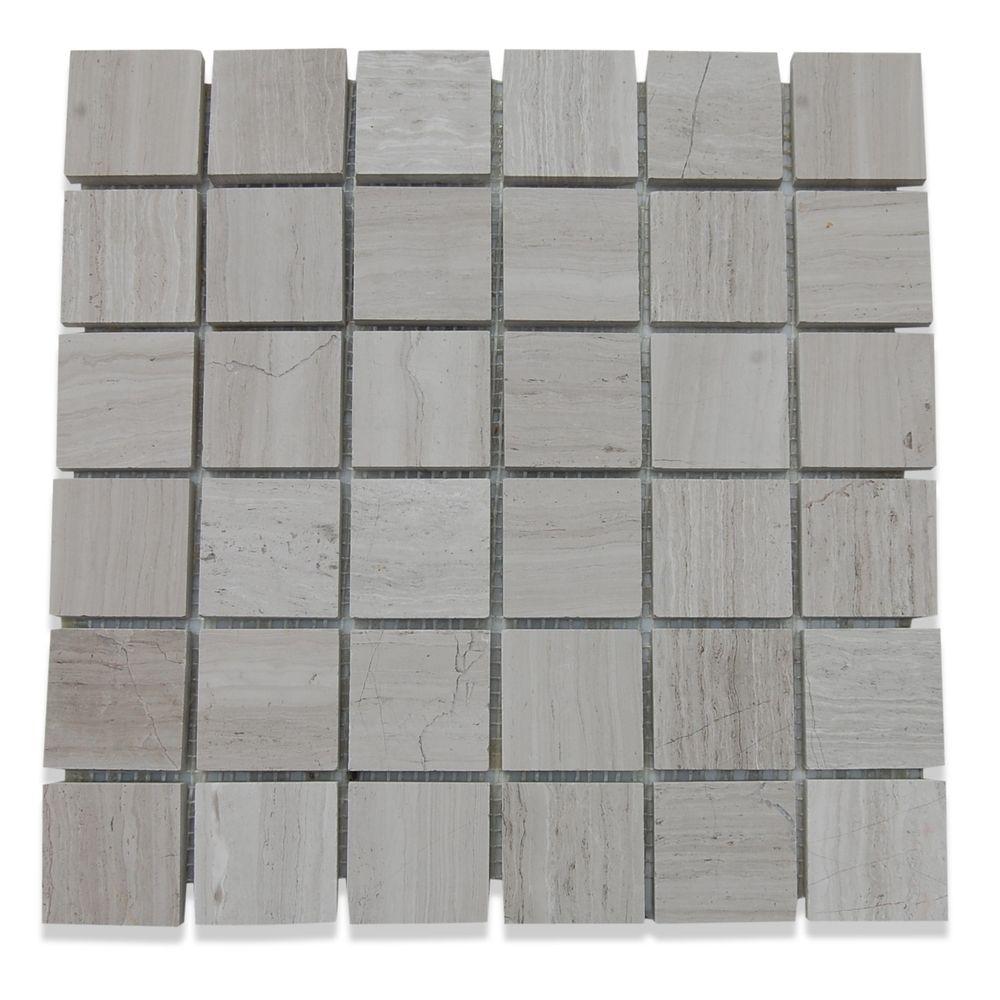 Ivy Hill Tile Wooden Beige Mesh Mounted Squares 12 In X 12 In X 10 Mm Honed Marble Mosaic 8872