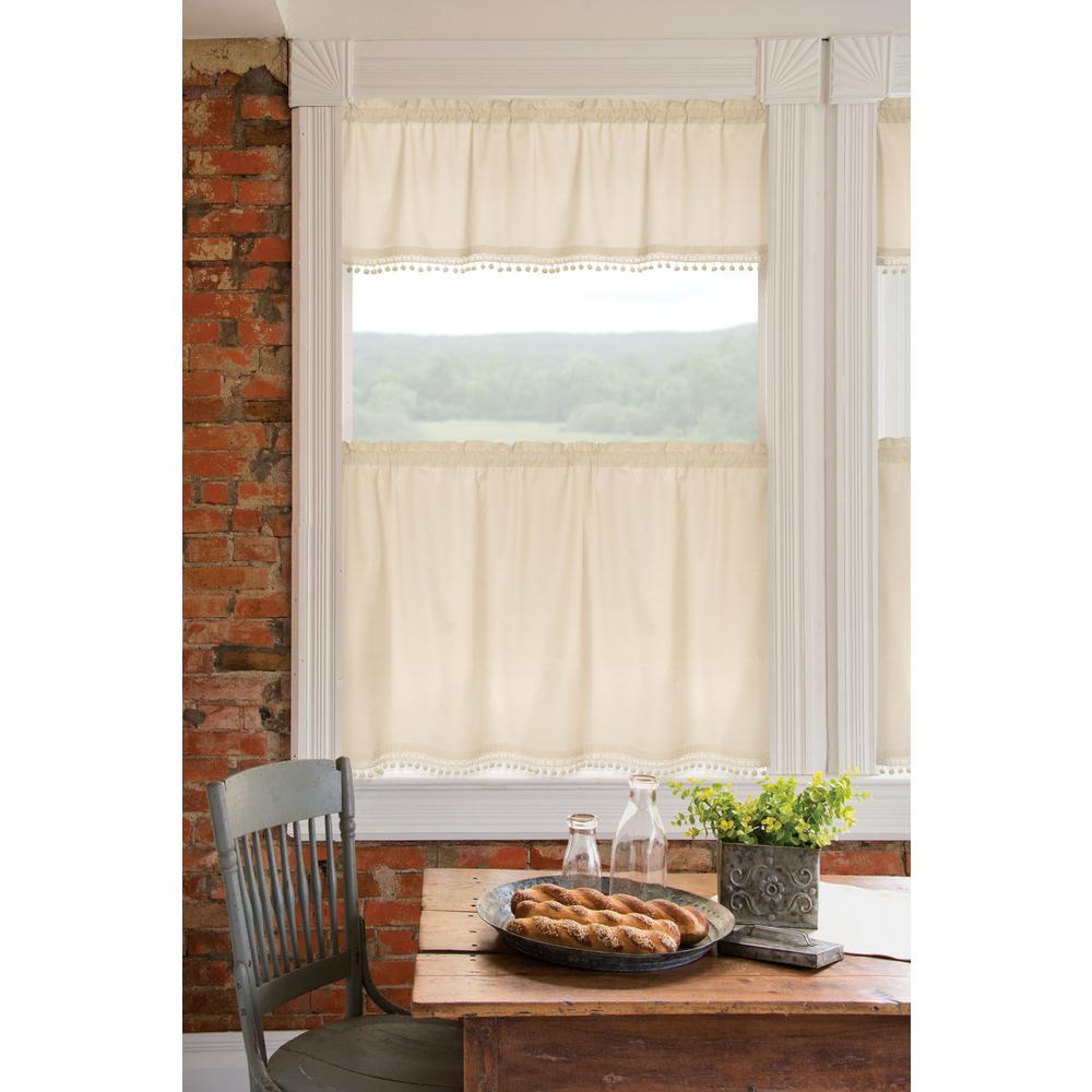 Heritage Lace Vintage Pom Pom 55 in. L Polyester Valance in CreamVP5515C The Home Depot