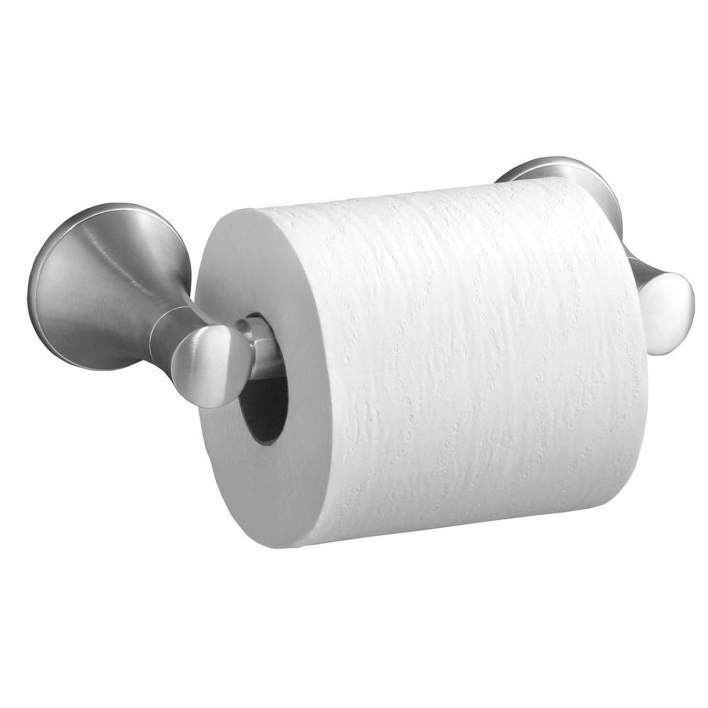 brushed chrome toilet roll holder