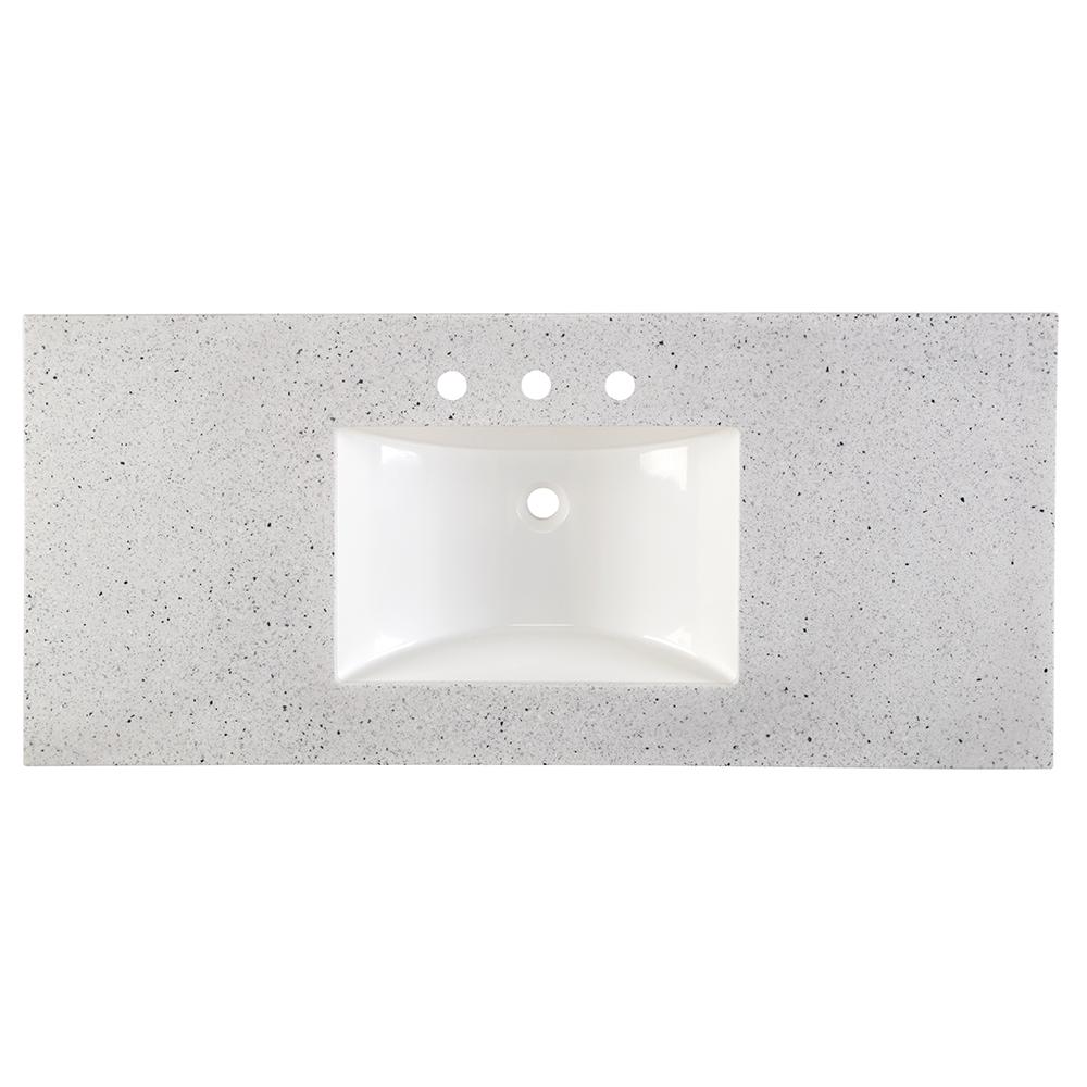 Widespread Vanity Tops Bathroom Vanities The Home Depot Solid Surface Vanity Top In Silver Ash With White Basin