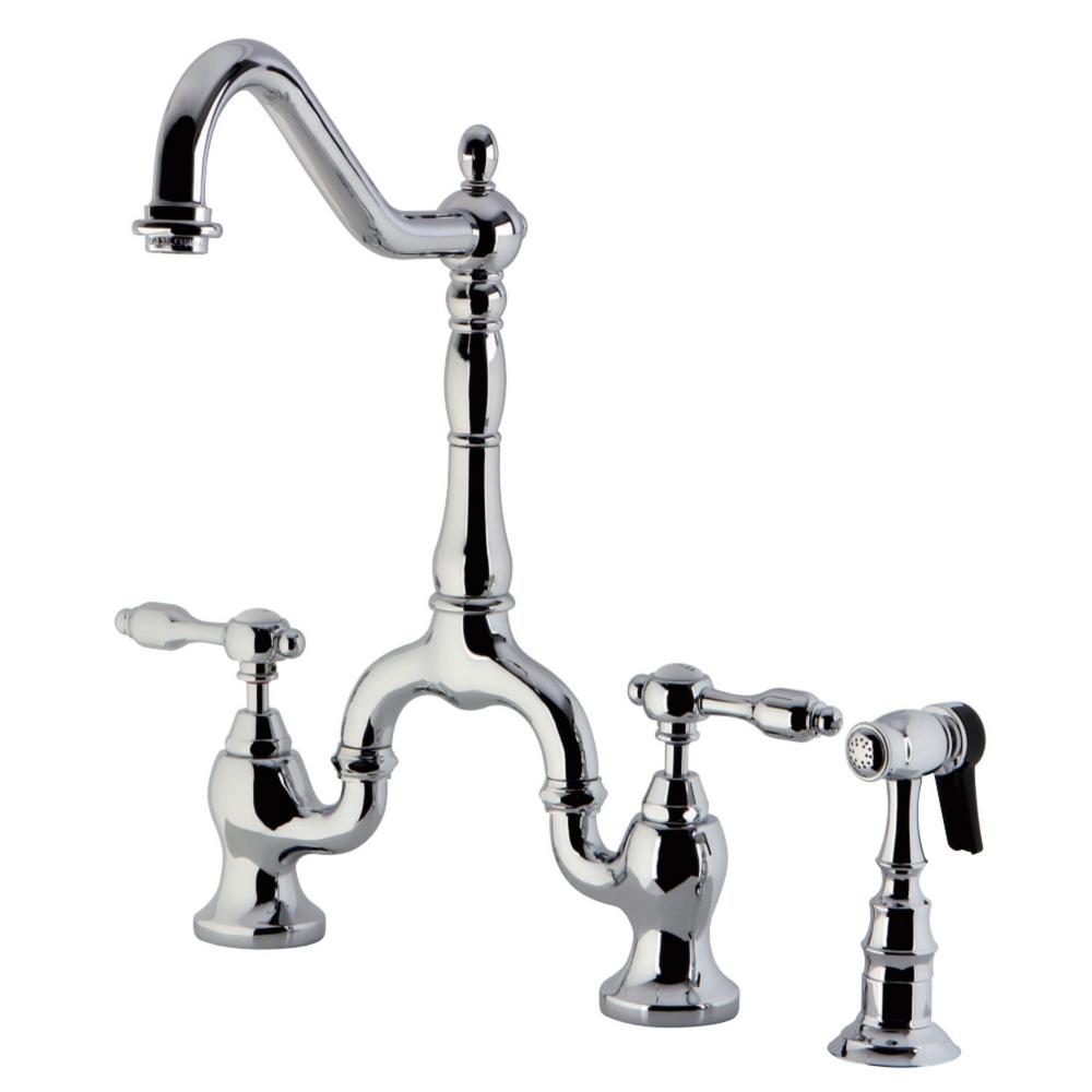 Chrome Kingston Brass Bridge Faucets Kitchen Faucets The