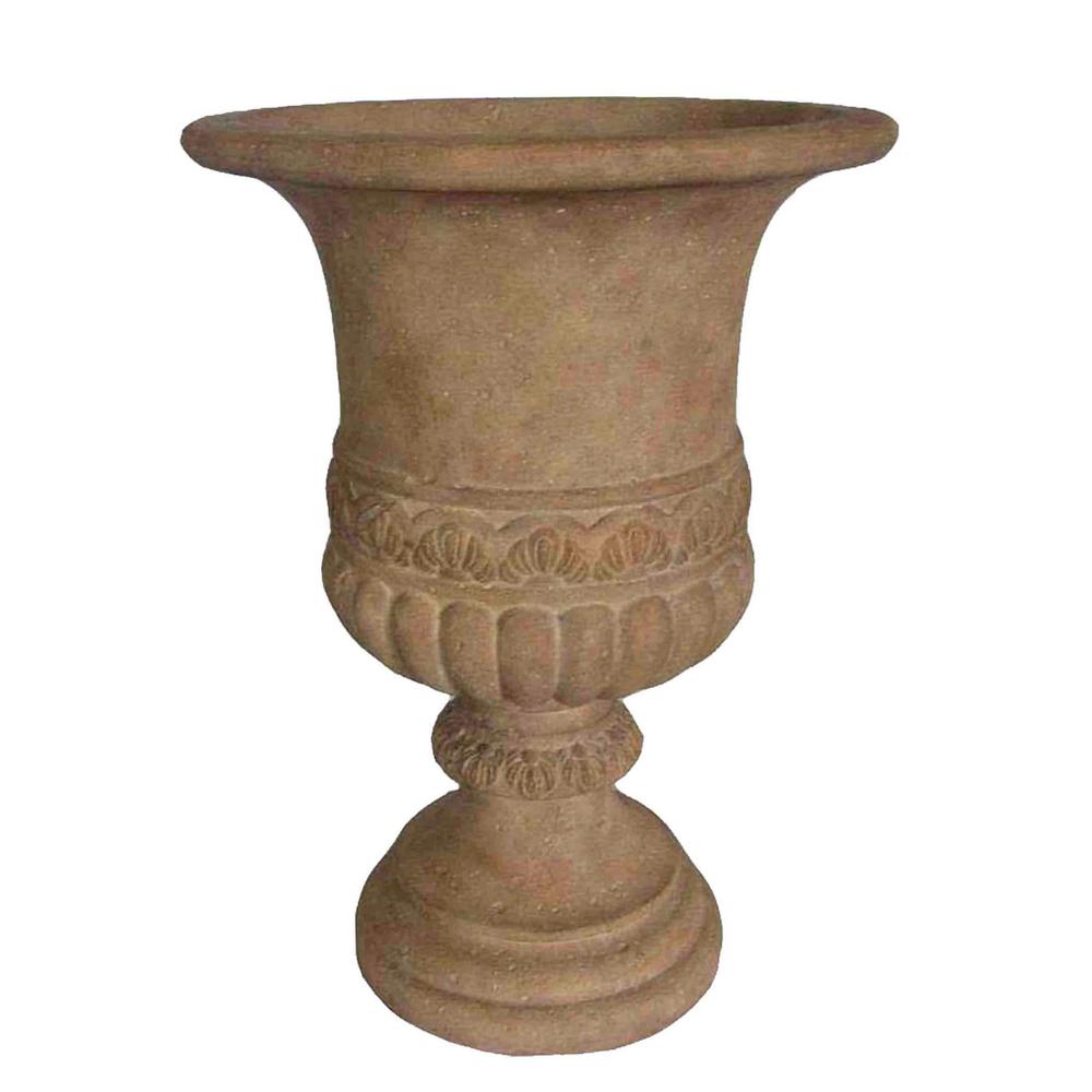 21.25 in. H Stone Scroll Band Urn in Aged Ivory Finish-PF6176ai - The ...