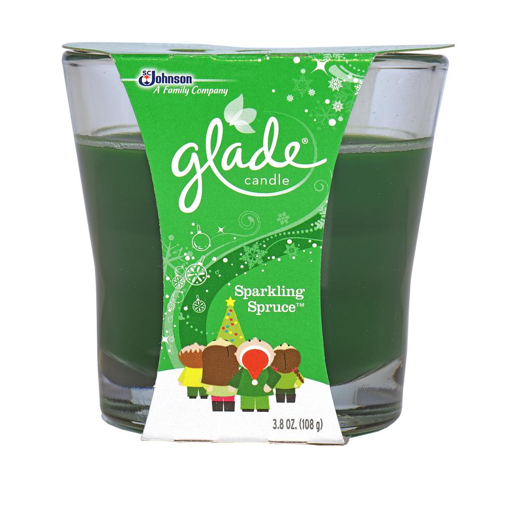 Glade 3.8 oz. Sparkling Spruce Holiday Scented Candle75601 The Home