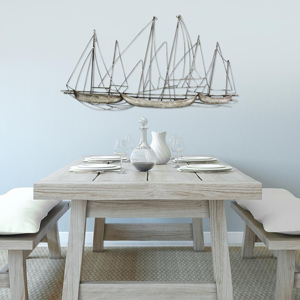 Stratton Home Decor Antique Metal Grand Sailboat Wall Decor S03897