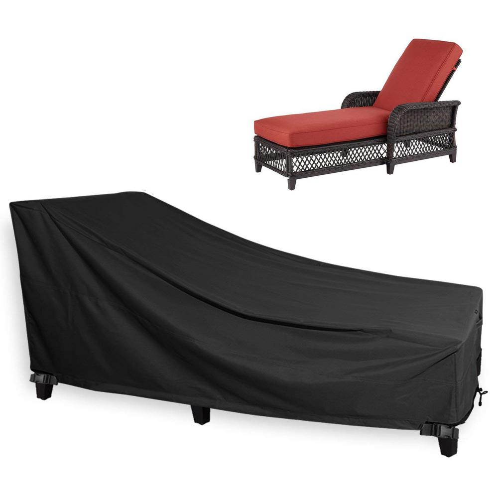 Khomo Gear Black Chaise Outdoor Weatherproof Heavy Duty Patio Furniture Cover Ger 1140 The Home Depot