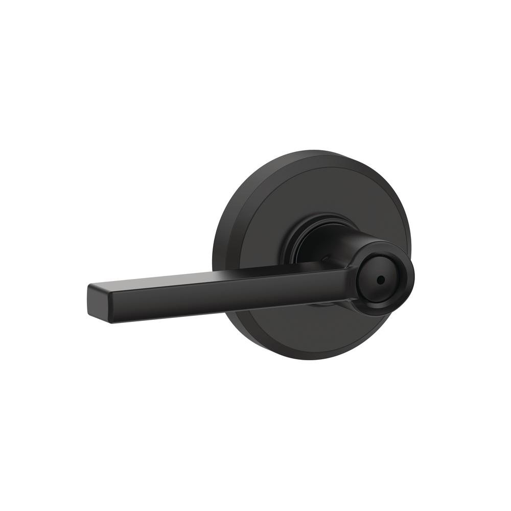 Reviews for Schlage Latitude Matte Black Privacy Bed/Bath Door Lever