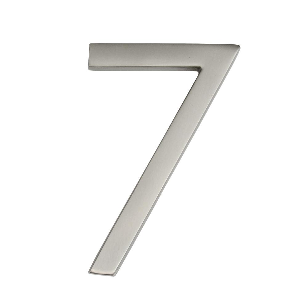 Frank Lloyd Wright Collection 4 in. Wright Satin Nickel Floating House Number 7