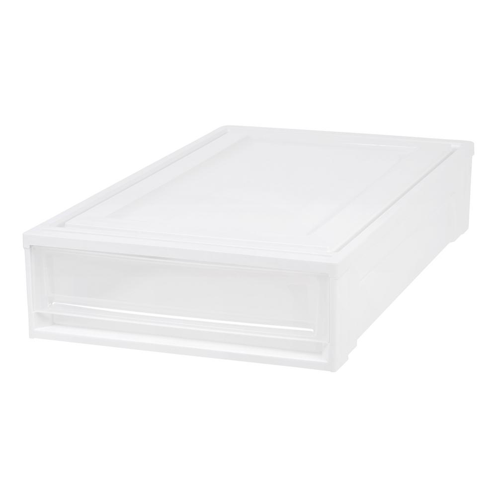 Iris 17 38 In X 5 88 In White Under Bed Box Chest Drawer 4 Pack