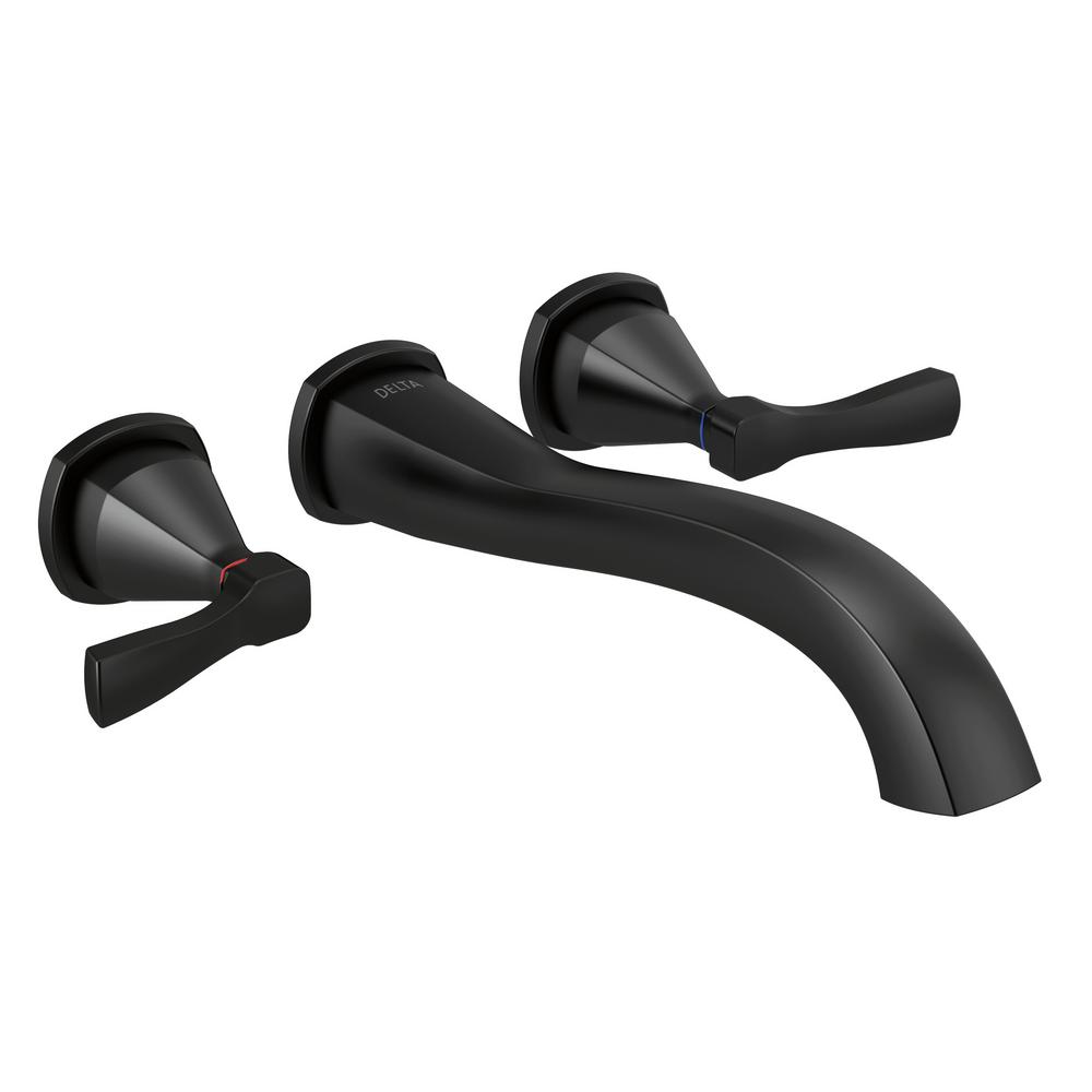 Delta Ara Double Handle Deck Mounted Roman Tub Filler Trim (Less - Matte Black