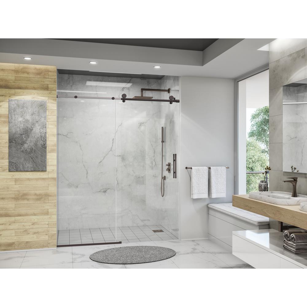Holcam Eclipse 60 In W X 74 In H Frameless Sliding Shower Door