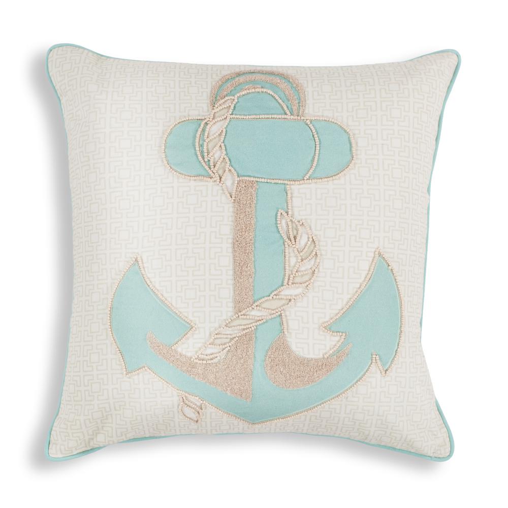 Kas Rugs Aqua Anchor 18 In X Decorative Pillow Pill26918sq Kas Rugs Aqua Anchor 18 In X Decorative Pillow Pill26918sq The Home Depot