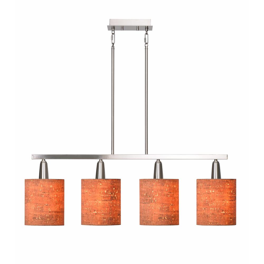 Kenroy Home Bulletin 4 Light Brushed Steel Island Pendant Kenroy Home Bulletin 4 Light Brushed Steel Island Pendant