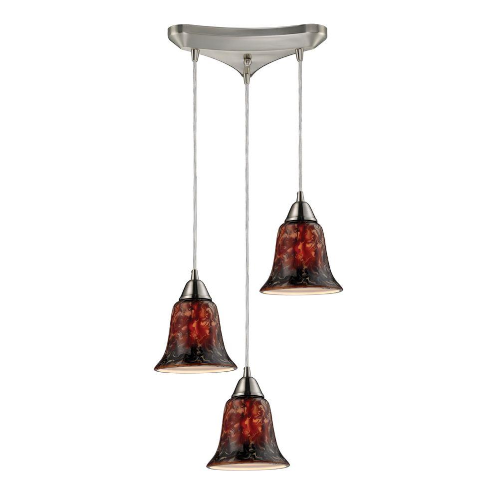 Titan Lighting Confections/Fudge 3Light Satin Nickel Ceiling Mount
