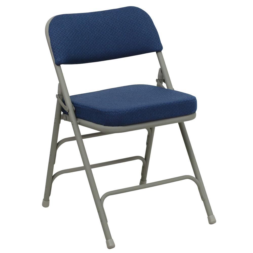 Hercules Series Premium Curved Triple Braced and Quad Hinged Metal Folding Chair