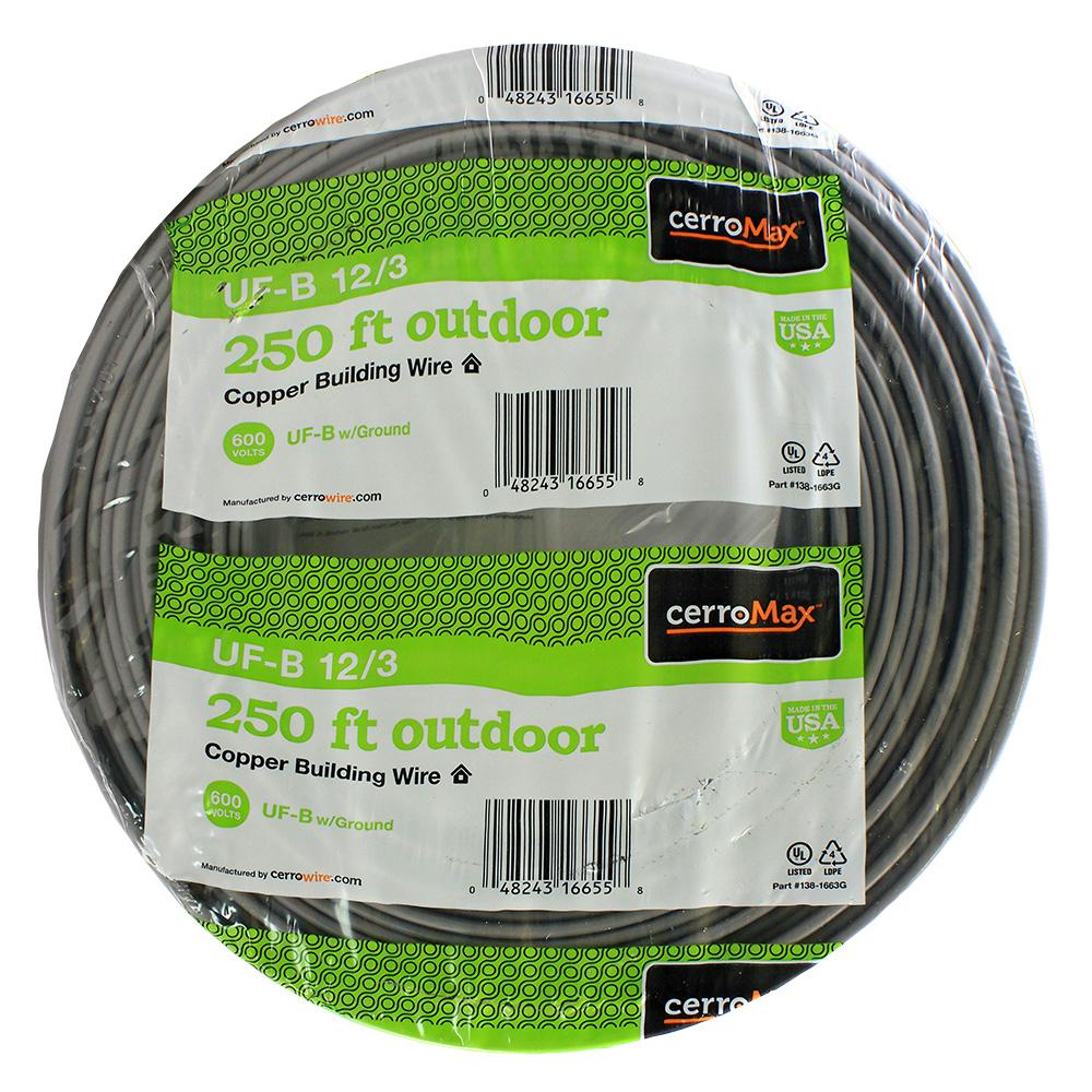 Southwire 125 Ft 8 3 Gray Stranded Cu Uf B W G Wire 14783502 The Home Depot
