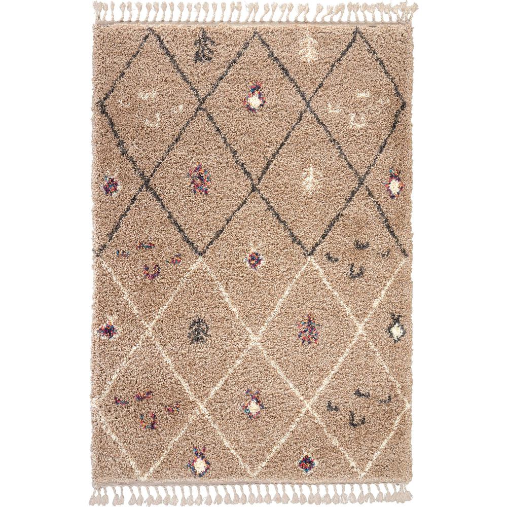 Nourison Nordic Shag 4' x 6' Taupe Scandinavian Area Rug465498 The