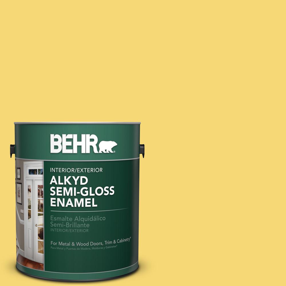BEHR 1 gal. P3105 Solar Energy SemiGloss Enamel Alkyd Interior