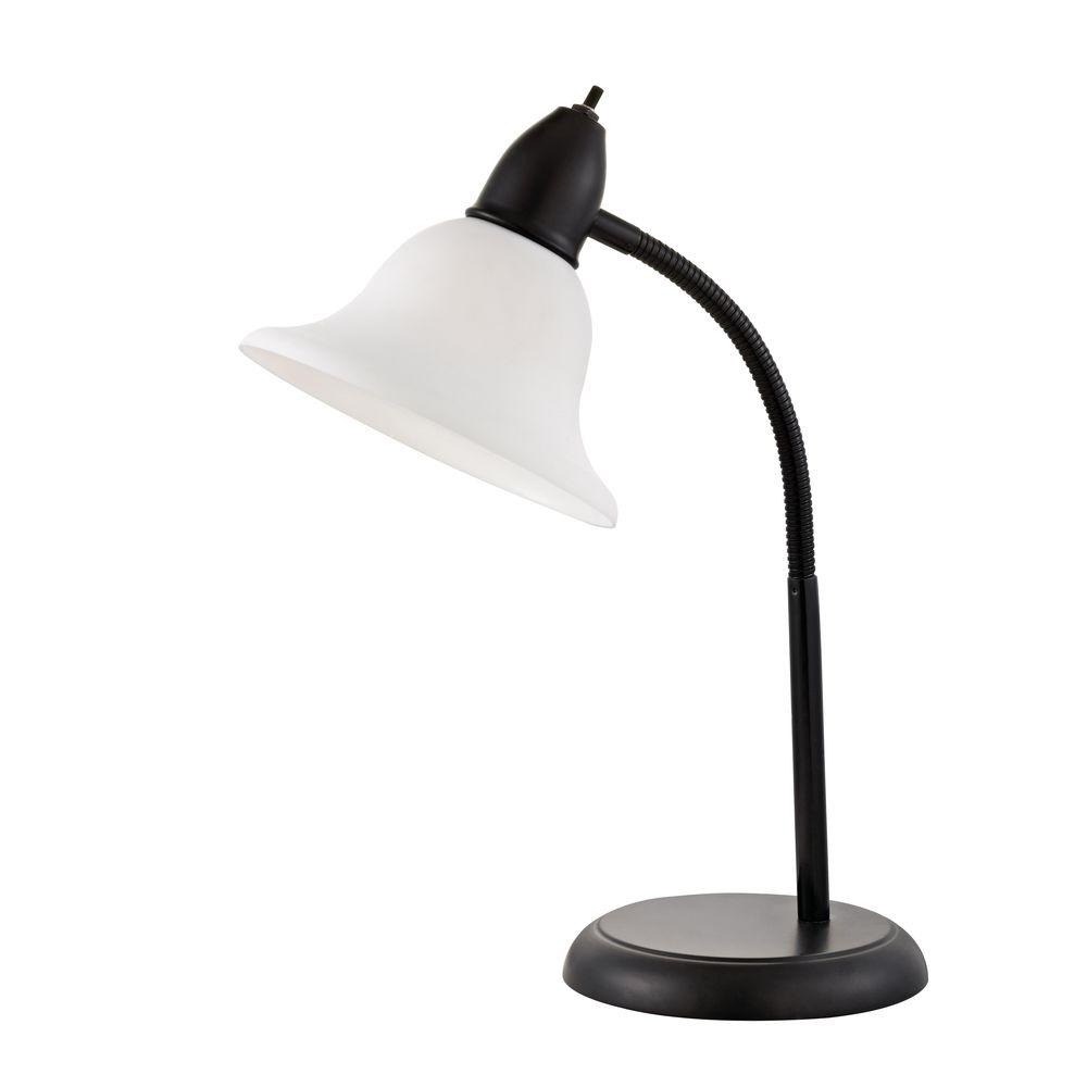 Design Trends 16 In Black Desk Lamp With White Shade 19005 07 The Black Desk Lamp With White Shade