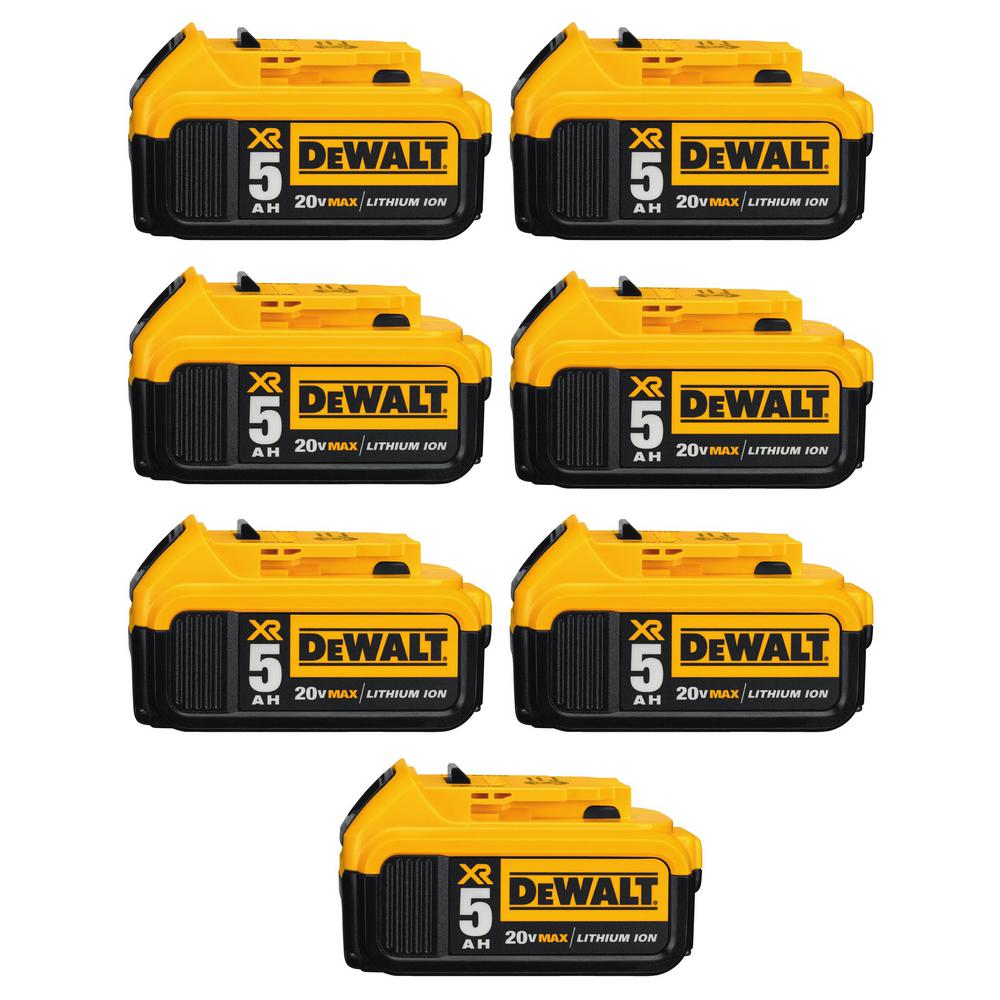 DEWALT 20-Volt MAX XR Premium Lithium-Ion 5.0Ah Battery Pack (7-Pack)