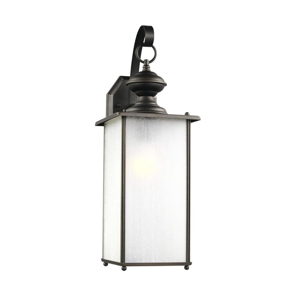 Sea Gull Lighting Jamestowne Extra Large 1 Light Antique Bronze Outdoor 20 25 In Wall Mount Lantern With Led Bulb