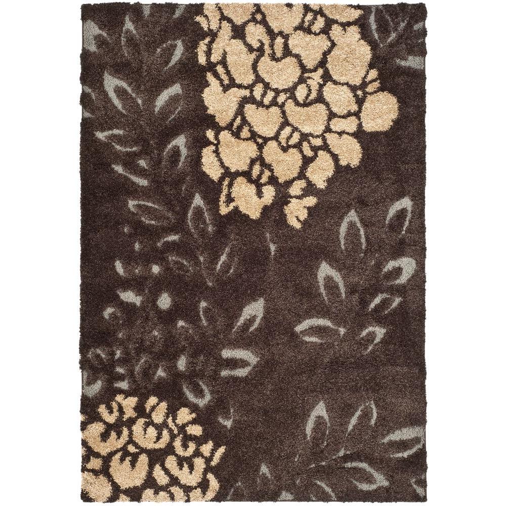 Safavieh Florida Shag Dark Brown/Gray 8 ft. x 10 ft. Area RugSG456