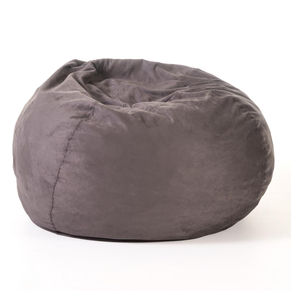 Noble House Ellianna Charcoal Microfiber 5-Foot Bean Bag, Grey was $175.81 now $120.45 (31.0% off)