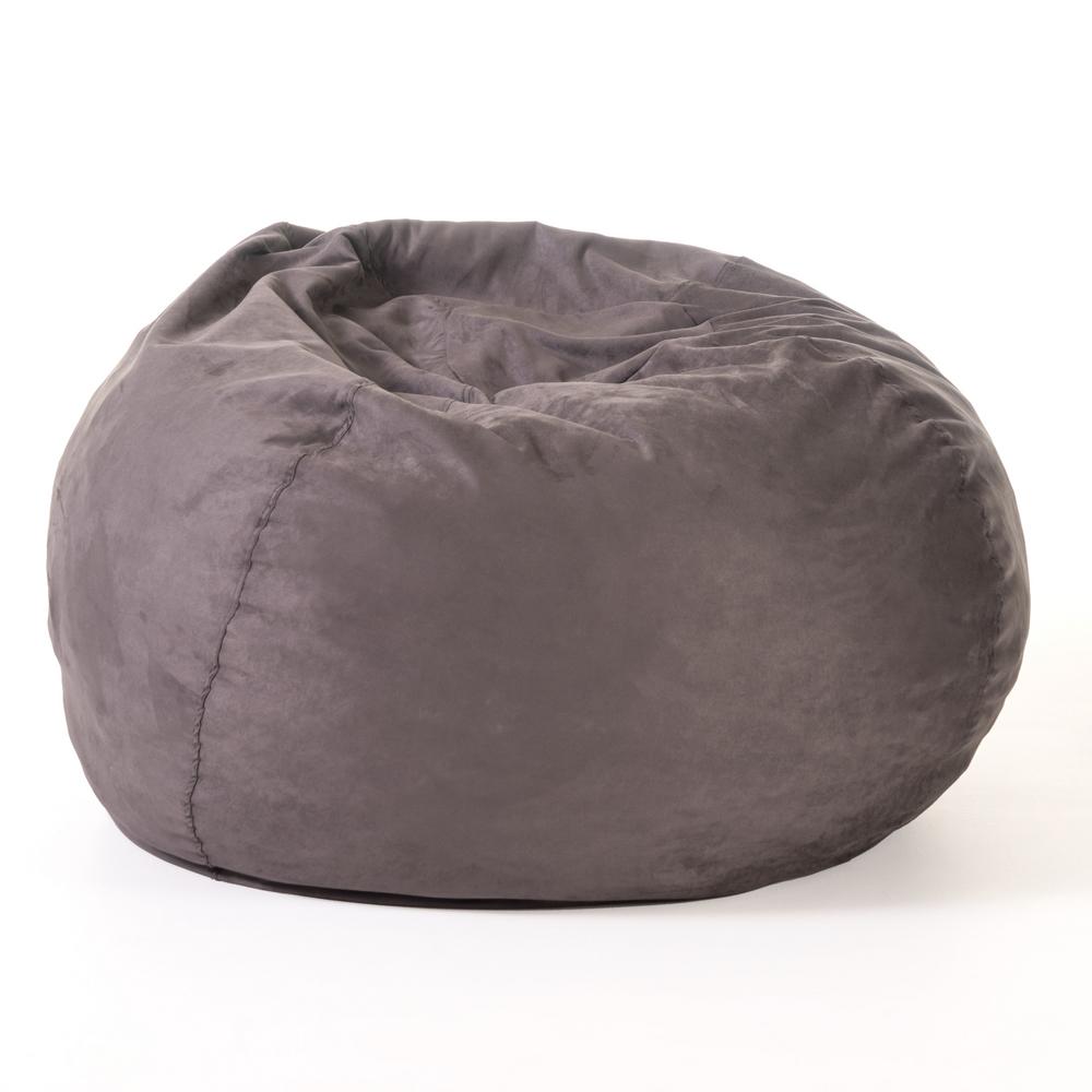Noble House Ellianna Charcoal Microfiber 5 Foot Bean Bag 222018 Noble House Ellianna Charcoal Microfiber 5 Foot Bean Bag