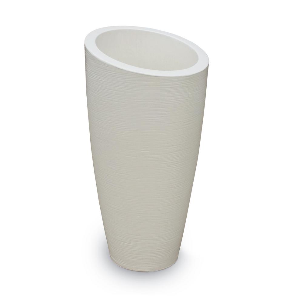 Modern Planter Box White Plant Pots Planters The Home Depot Ivory Plastic Planter
