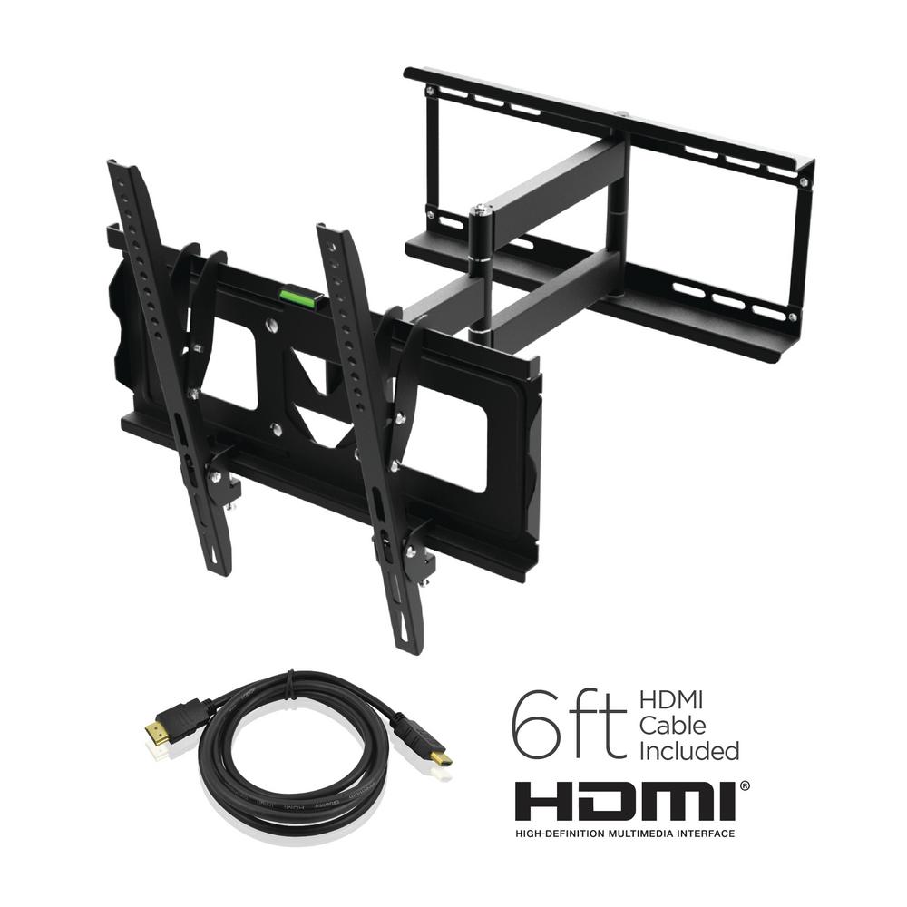 Ematic Full Motion TV Wall Mount Kit with HDMI Cable for 19 in. 70 in