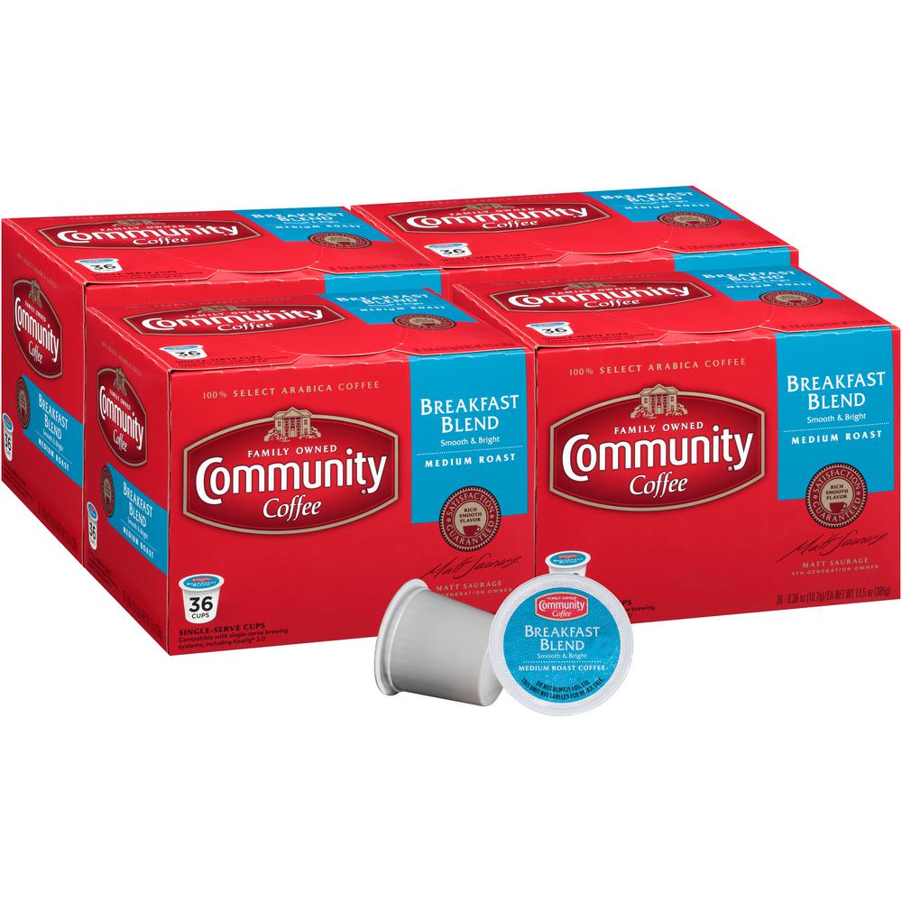 Community Coffee Breakfast Blend Medium Roast Single Serve Cups (144 ...