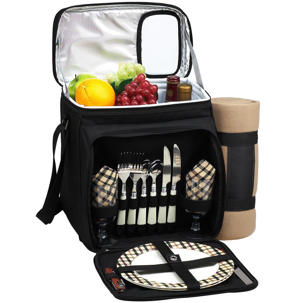 Picnic & Beyond Willow Picnic Basket for 2