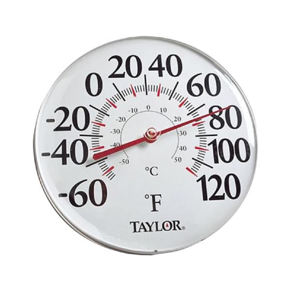 Taylor Analog Thermometer with 12 in. Bold Metal Dial Display49562J10 The Home Depot