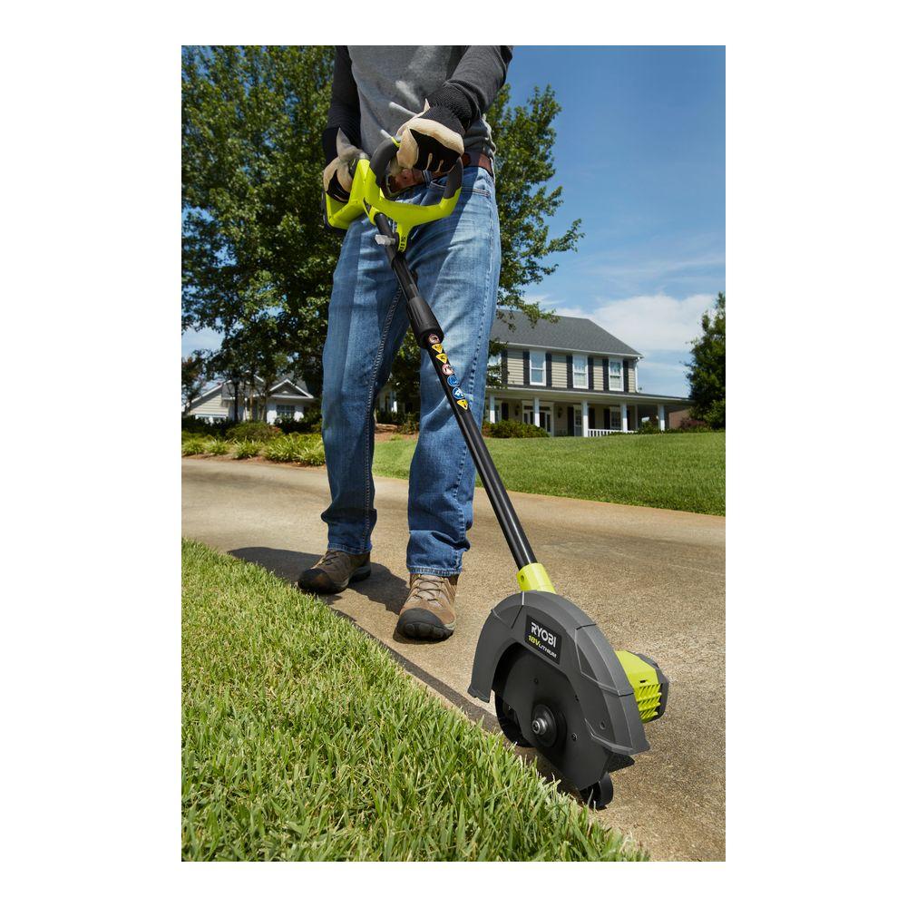 Cordless Edger Ryobi 9 in. 18-Volt Lithium-Ion Power Tool Grass Cutter ...