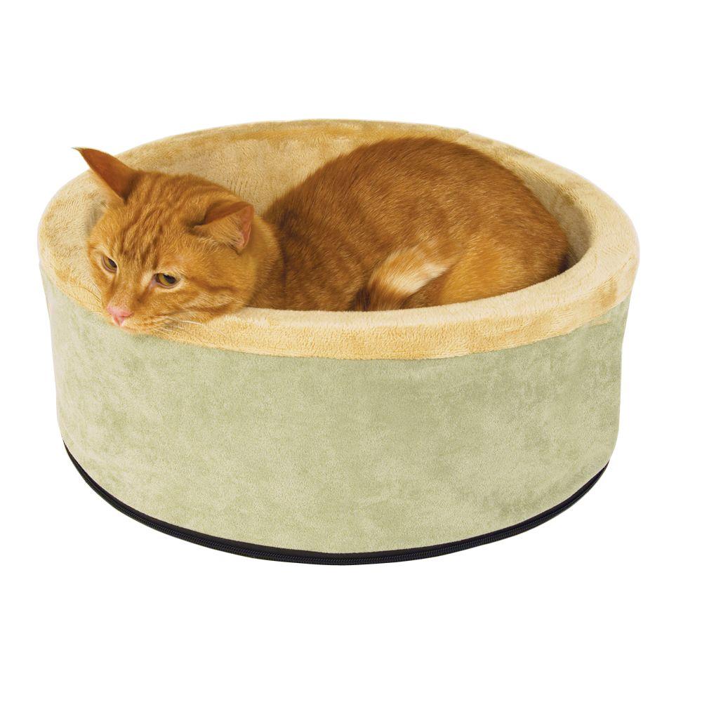 Thermo Kitty Small Sage Heated Cat Bed 100213063 The Home Depot