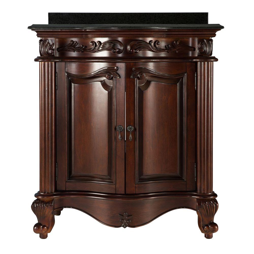 Estates 31 in. Vanity in Rich Mahogany with Granite Vanity ...