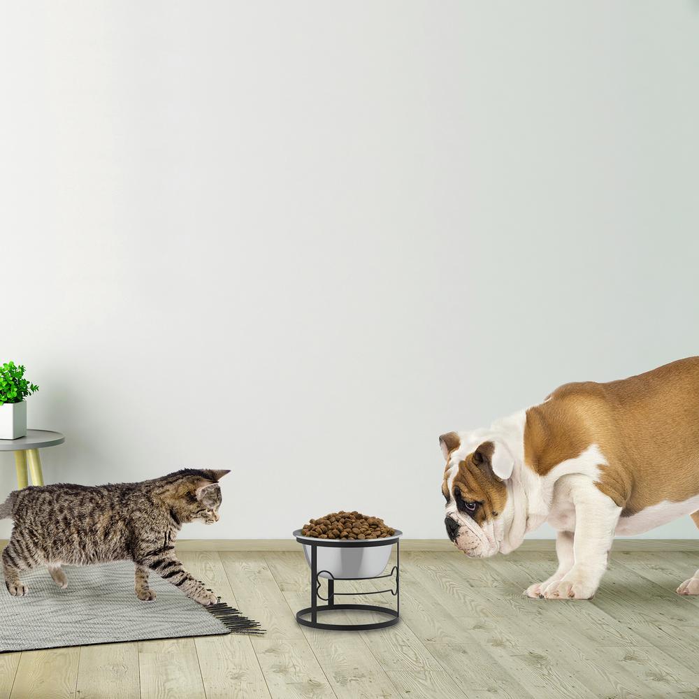 Petmaker 40 Oz Stainless Steel Elevated Pet Bowl With Stand