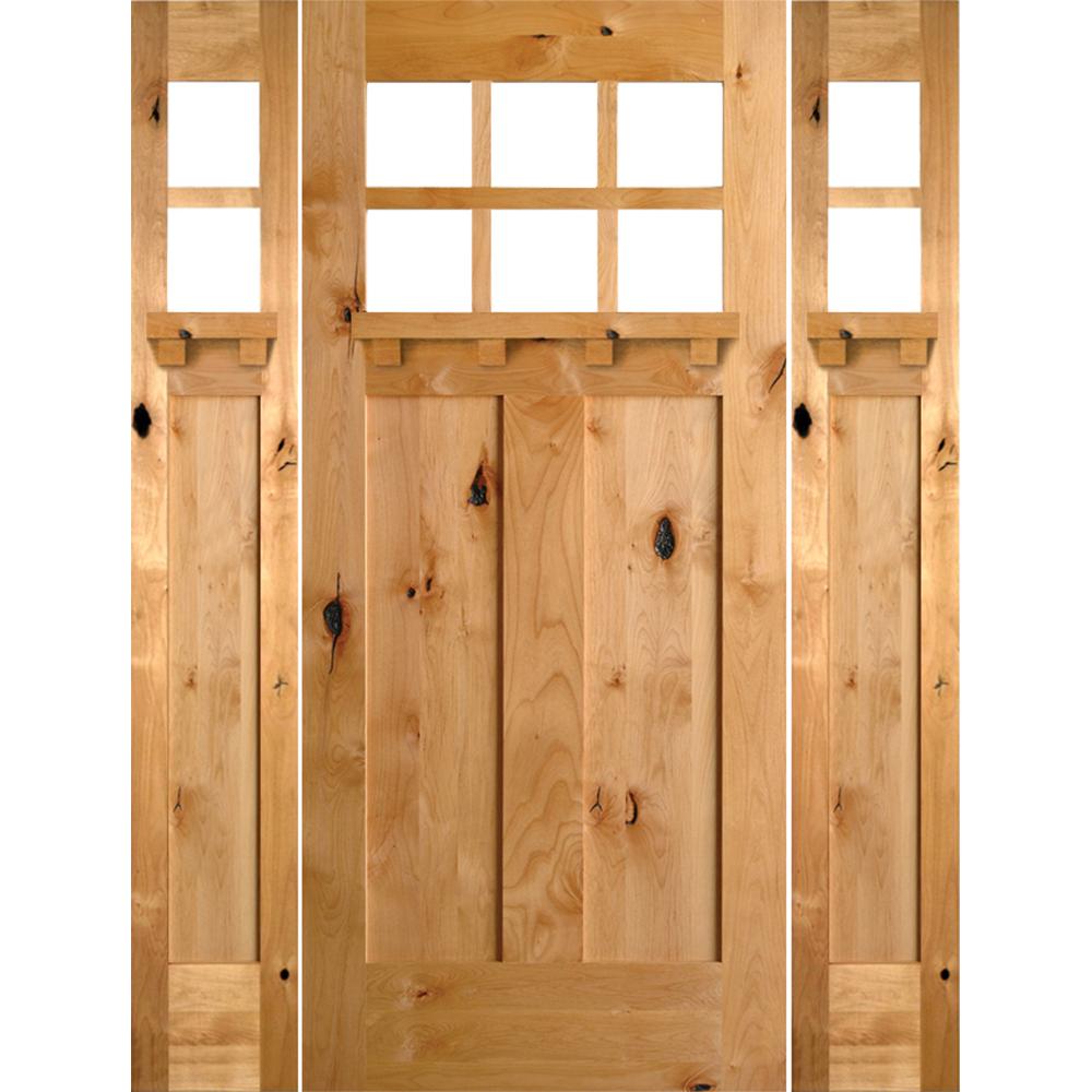 Krosswood Doors 64 In X 80 In Craftsman Knotty Alder 2 Panel 6