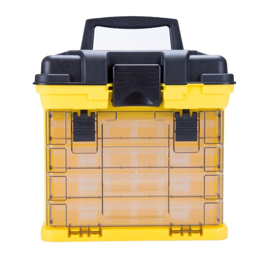 Stalwart 75-STO3182 Parts /& Crafts Rack Style Tool Box with 4 Organizers Yellow