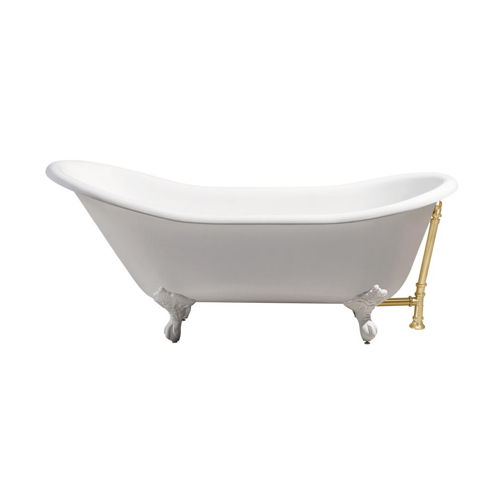 StreamLine 66.9 in. Cast Iron Clawfoot NonWhirlpool Bathtub in PurpleR5061GLDGLD The Home Depot