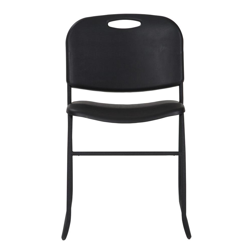 Cosco Black Resin Seat Stackable Folding Chair (Set of 4 ...