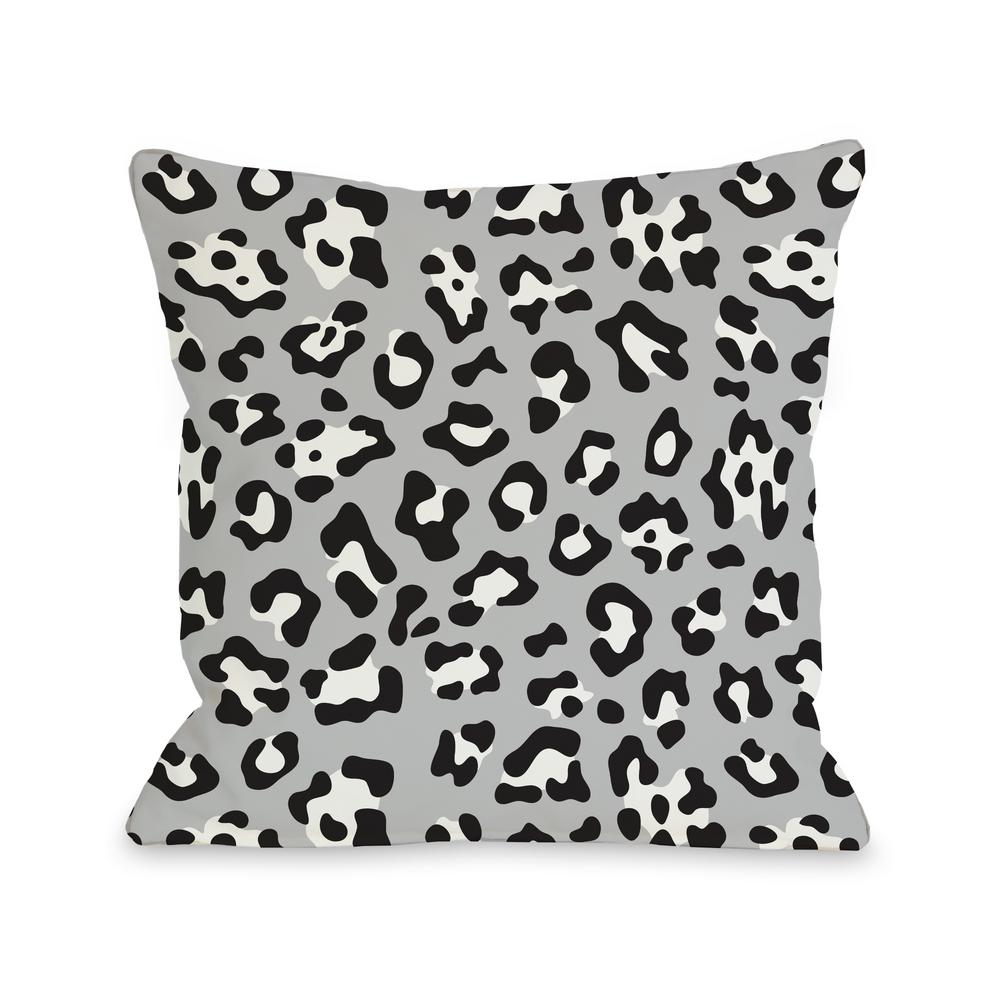 Gabriella Cheetah Gray Graphic Polyester 16 In X 16 In Throw