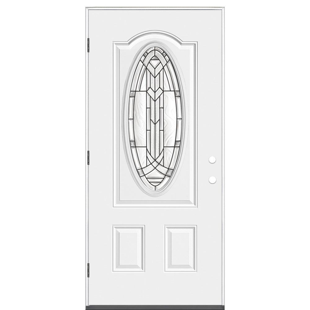 Masonite 36 In X 80 In Chatham 3 4 Oval Lite Left Hand Outswing