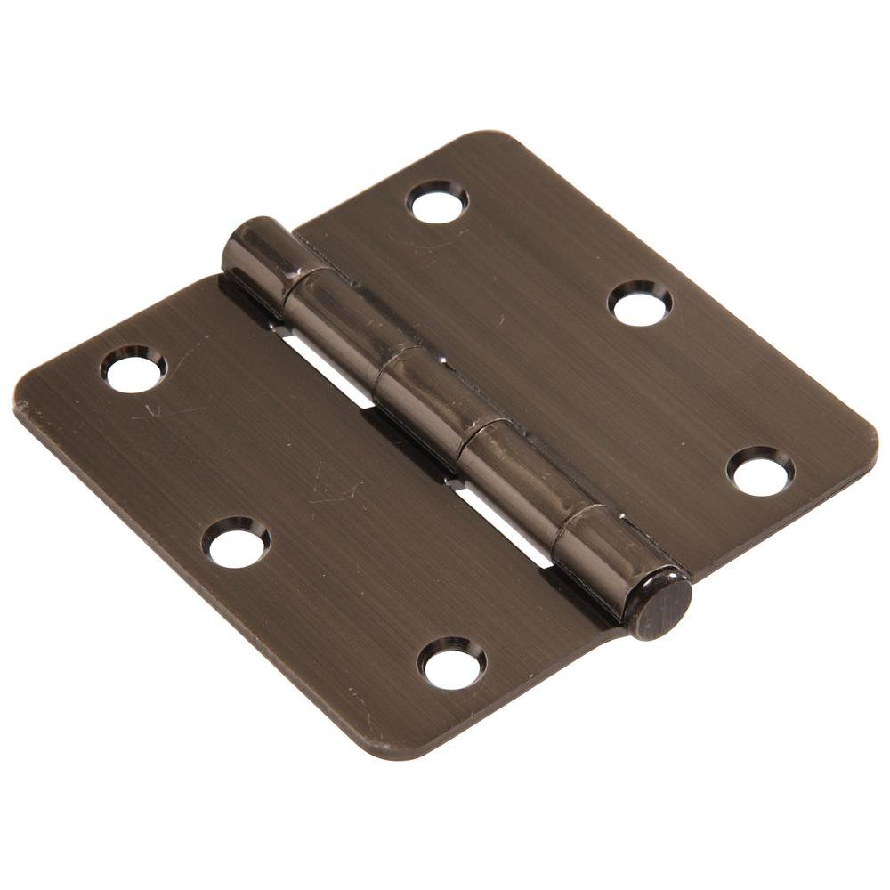 The Hillman Group 3 In Pewter Residential Door Hinge With 1 4 Pewter Residential Door Hinge With 1 4 In Round Corner Removable Pin Full Mortise 9 Pack