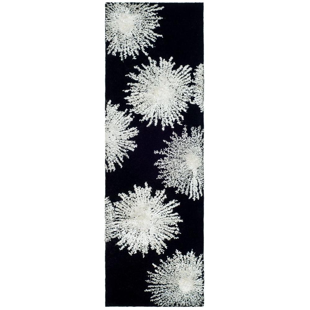 Home Decorators Collection Rush Black/White 3 ft. x 8 ft. Runner Rug
