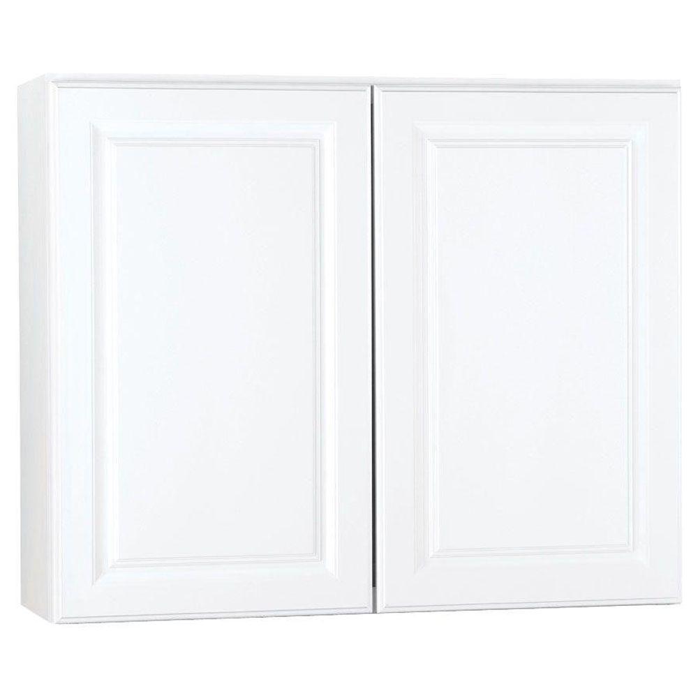 Hampton Bay Hampton Assembled 36x30x12 in. Wall Kitchen Cabinet in Satin White-KW3630-SW  The Home Depot