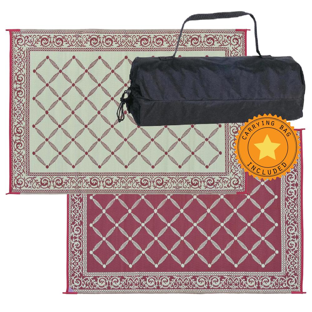 RV Reversible Indoor Outdoor Mats Rug Patio Porch Deck 6' x 9' FT Mat