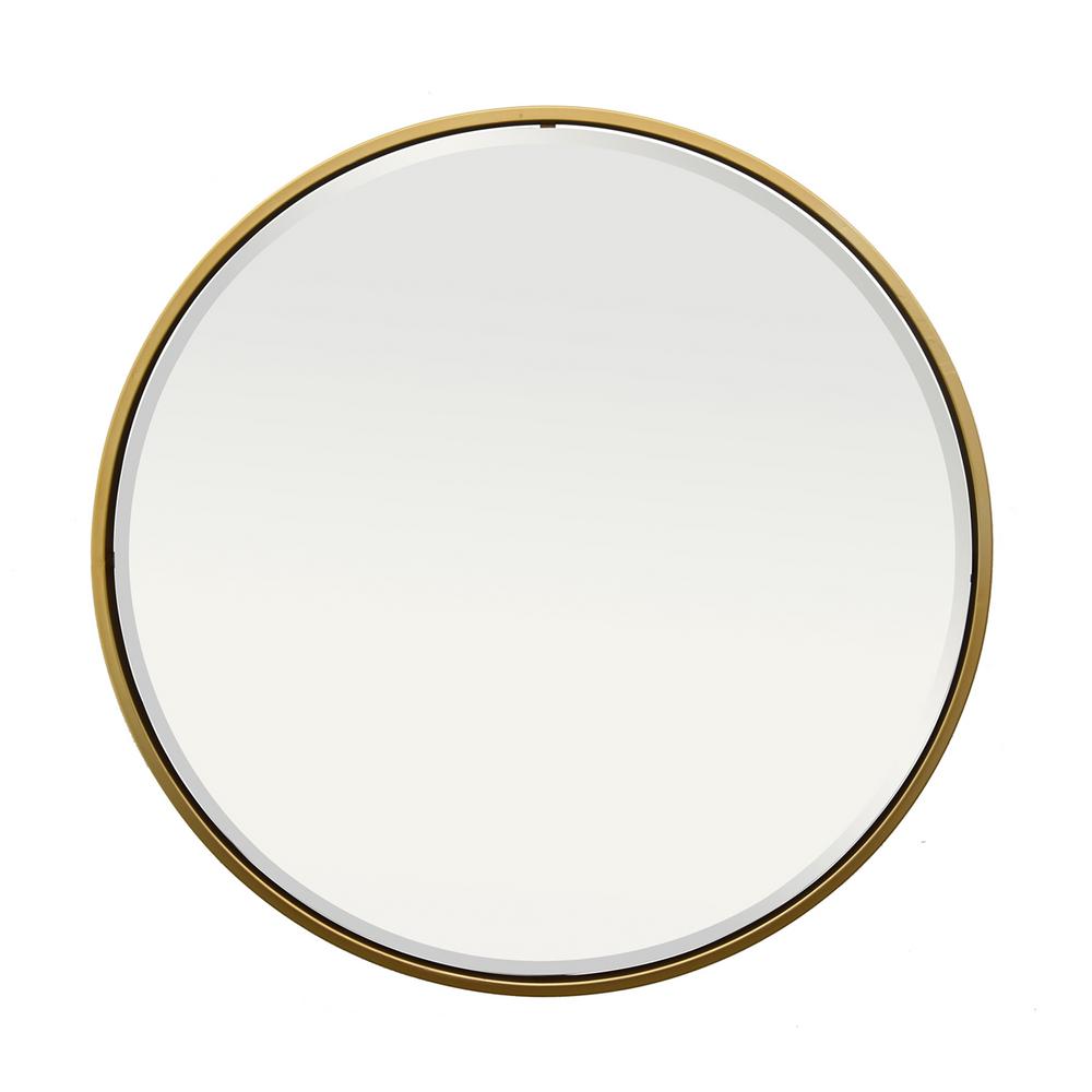 36 In Gold Wall Mirror - Simple Round Mirror 36 In Gold Wall Mirror - Simple Round Mirror